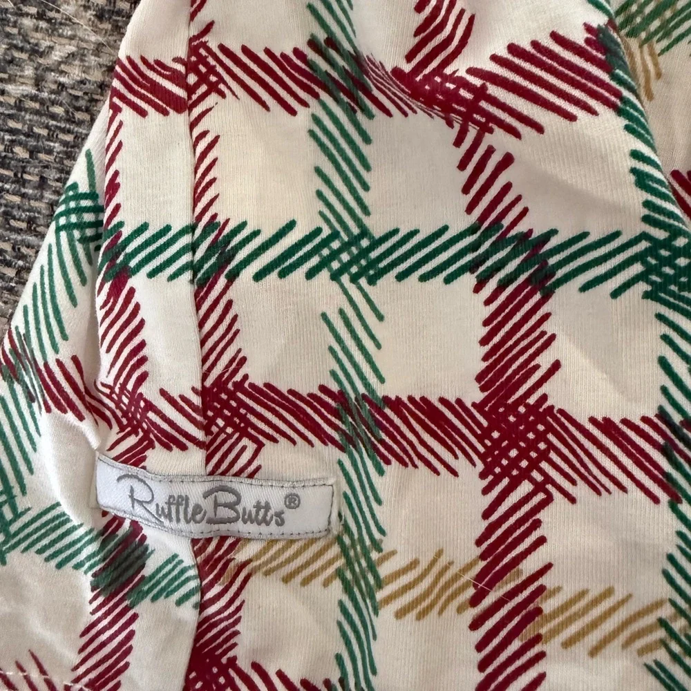 RUFFLEBUTTS baby Girl's Spruce & Tinsel Plaid Dress - Picture 5 of 7